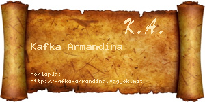 Kafka Armandina névjegykártya